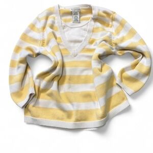 Vintage White Stag Yellow & White Striped Layered Look Sweater